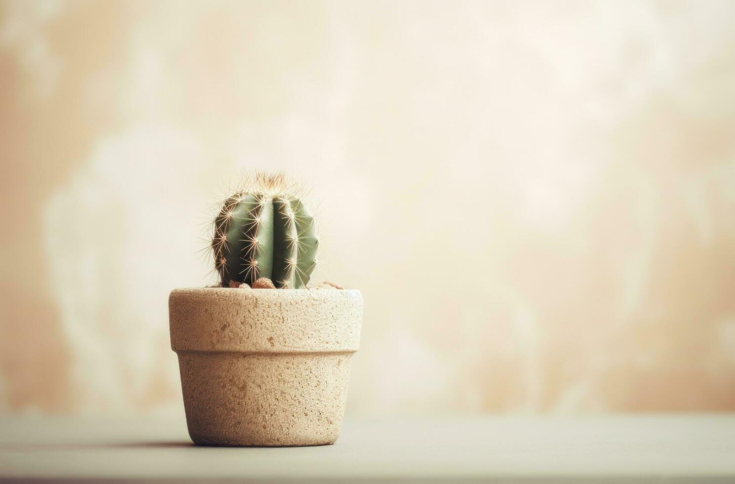 ai generato piccolo cactus desktop, foto