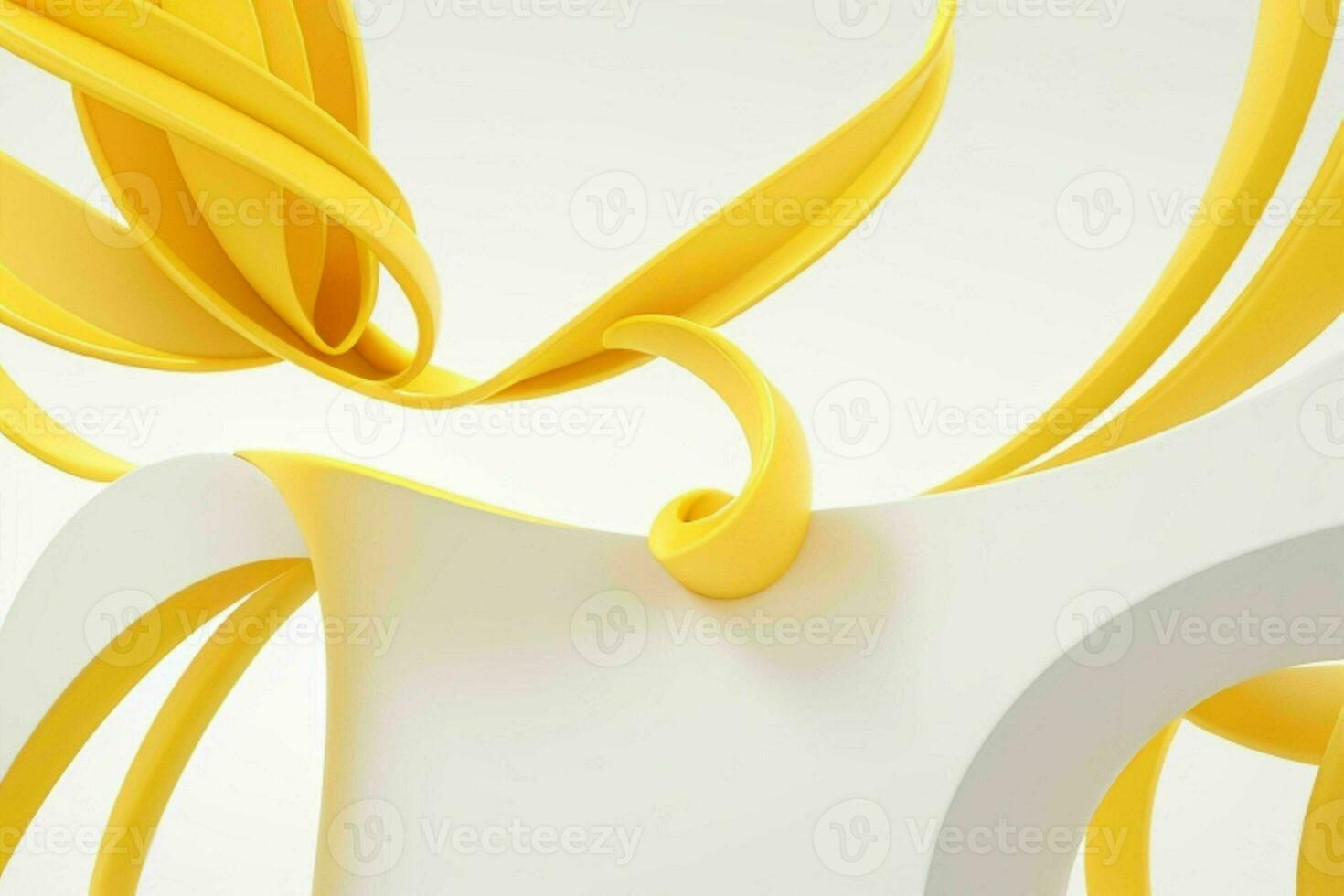 ai generato 3d interpretazione lusso bianca e giallo astratto sfondo. professionista foto