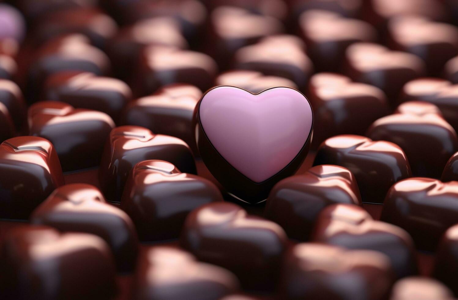ai generato cioccolato cuore sagomato cioccolato sfondo foto