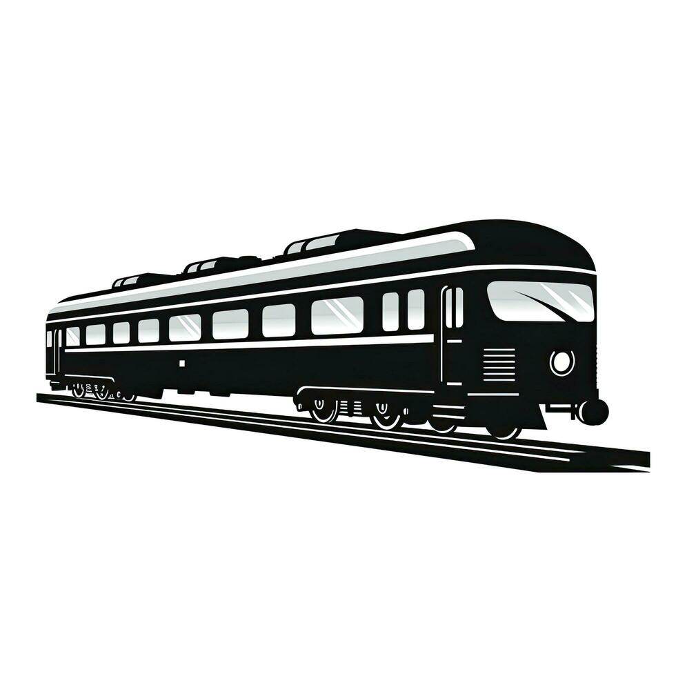 ai generato Vintage ▾ treno logo isolato su bianca foto