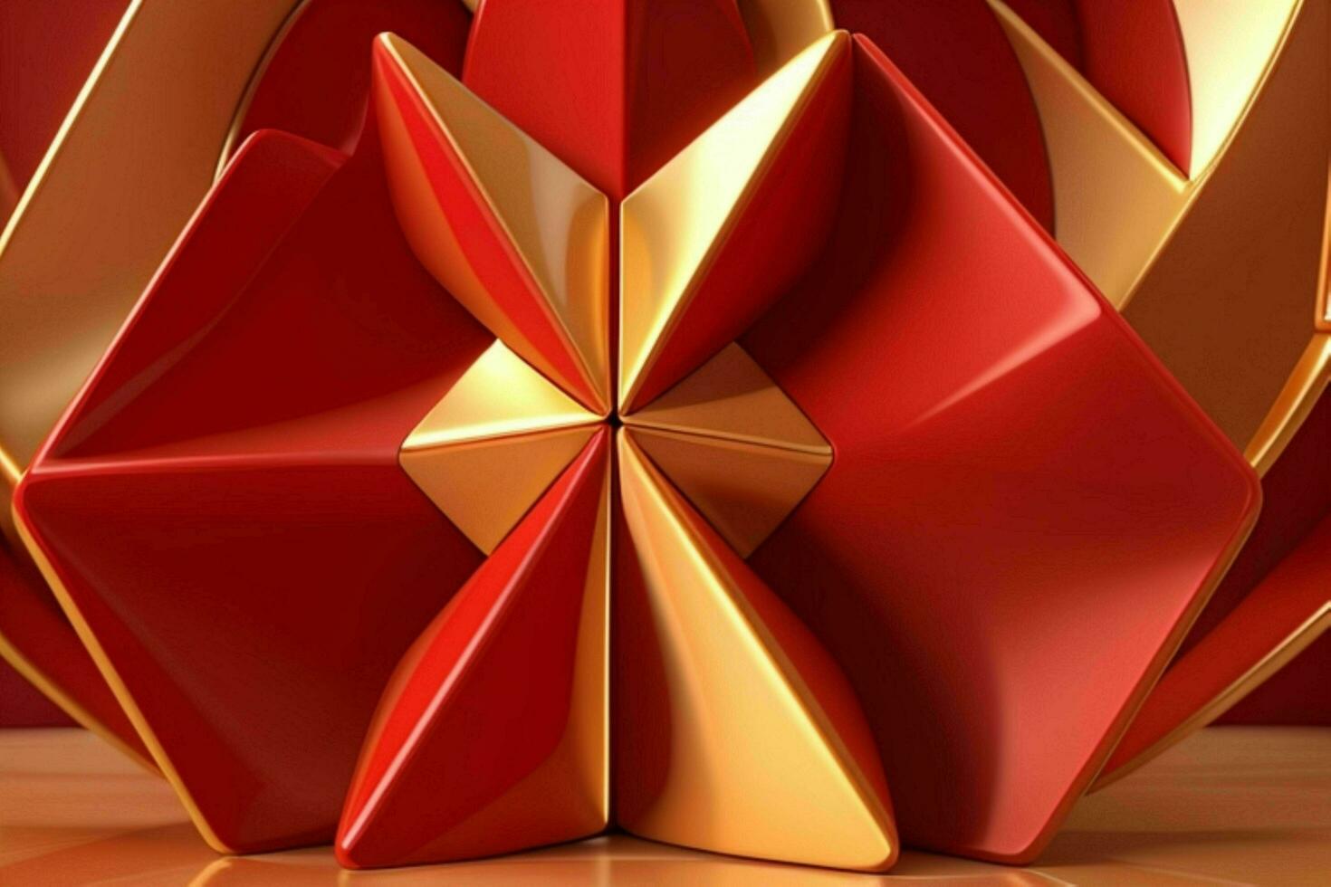 ai generato 3d interpretazione lusso rosso e d'oro astratto sfondo. professionista foto