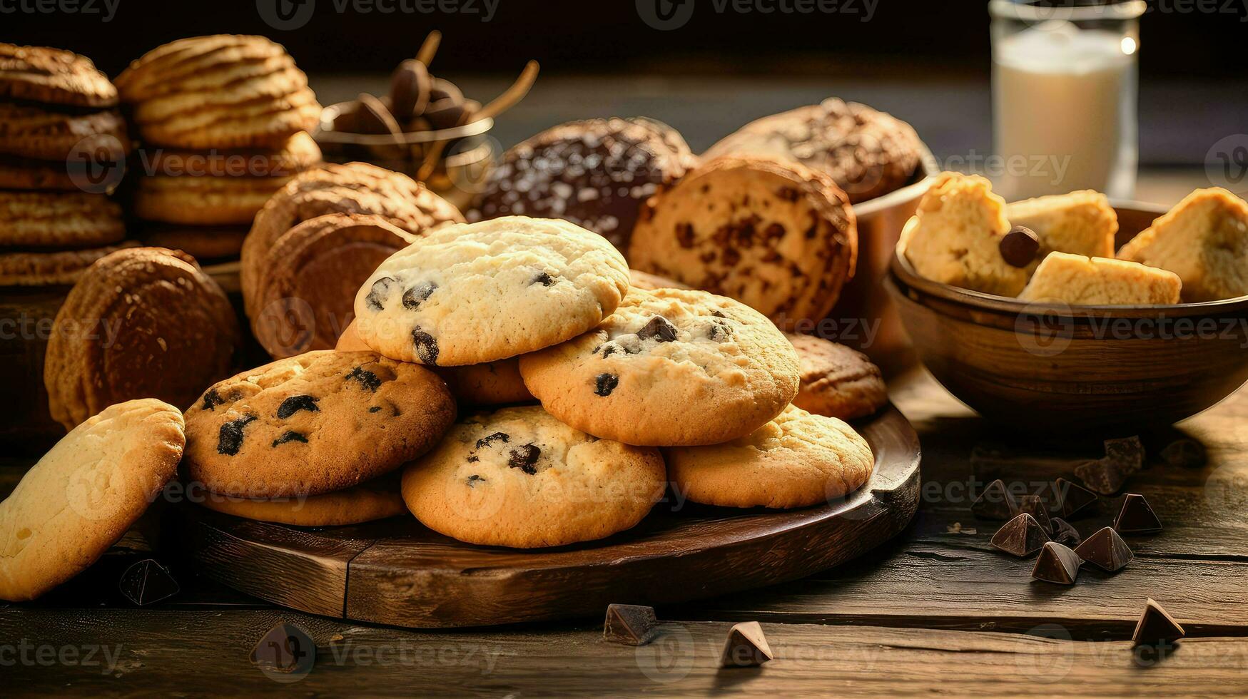 ai generato fiocchi d'avena biscotti biscotti cibo foto