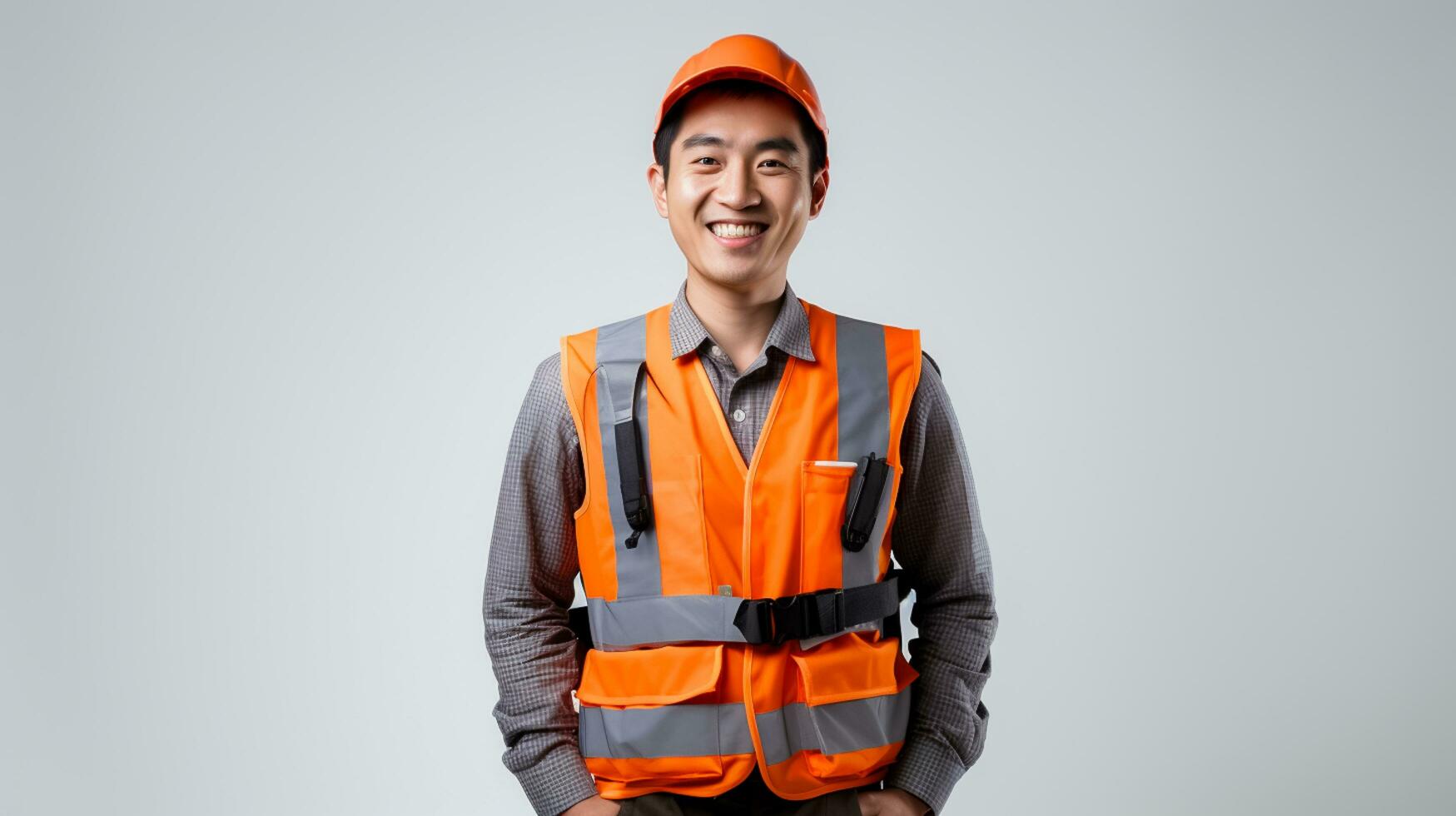 ai generato edificio settore e industriale lavoratori concetto. costruzione manager nel uniforme fabbrica lavoratore. ai generato foto