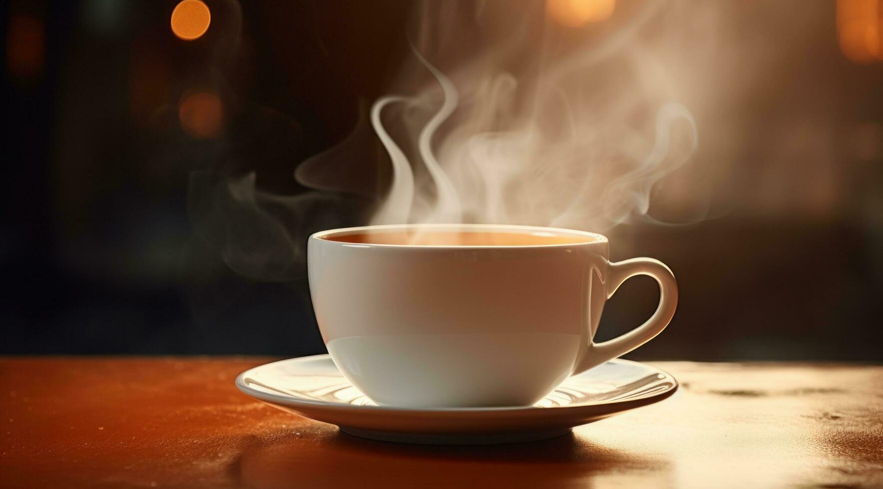 ai generato un Immagine di il vapore a partire dal il caffè tazza foto