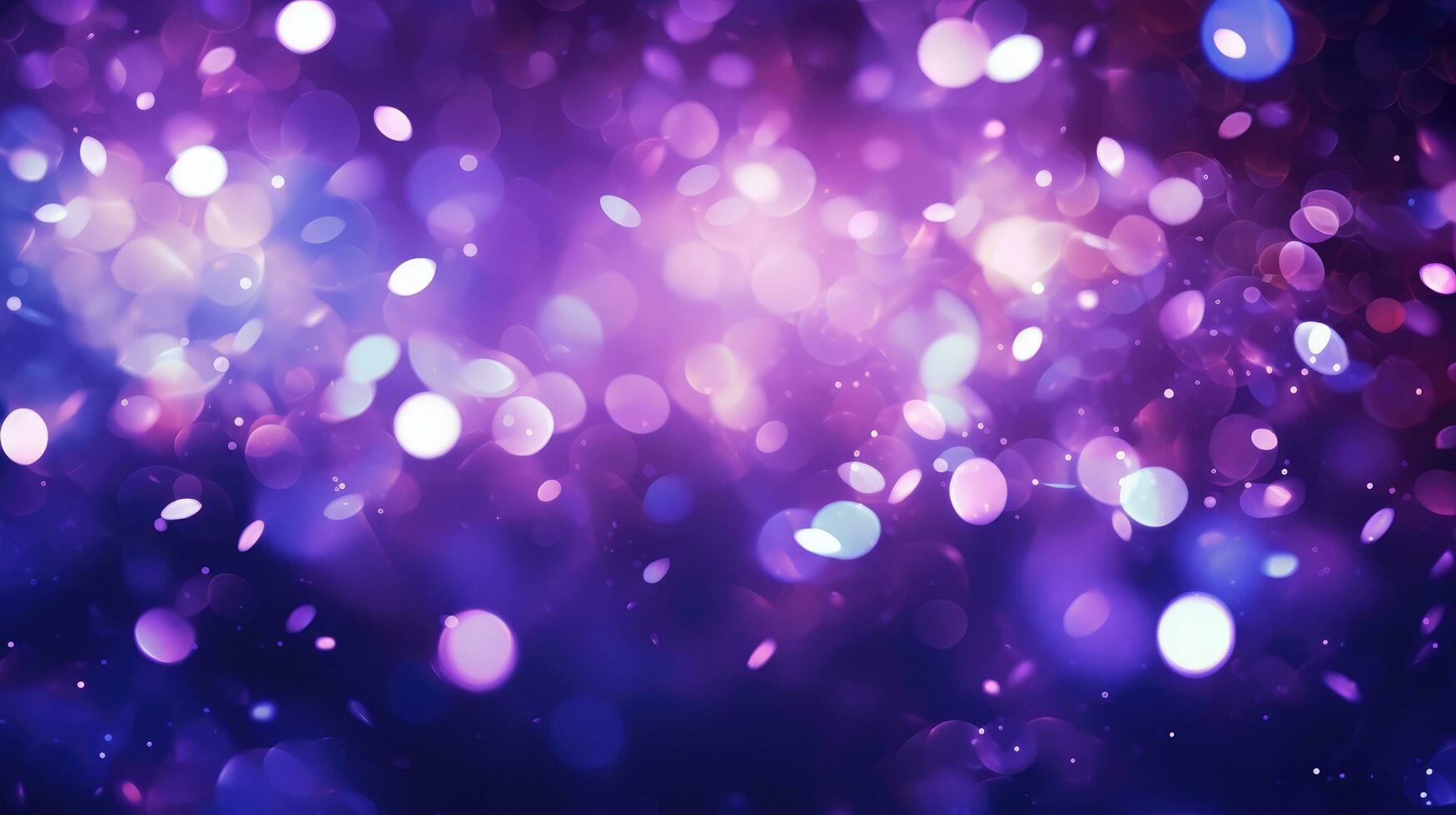 ai generato un' viola sfondo con luci splendente nel il distanza foto