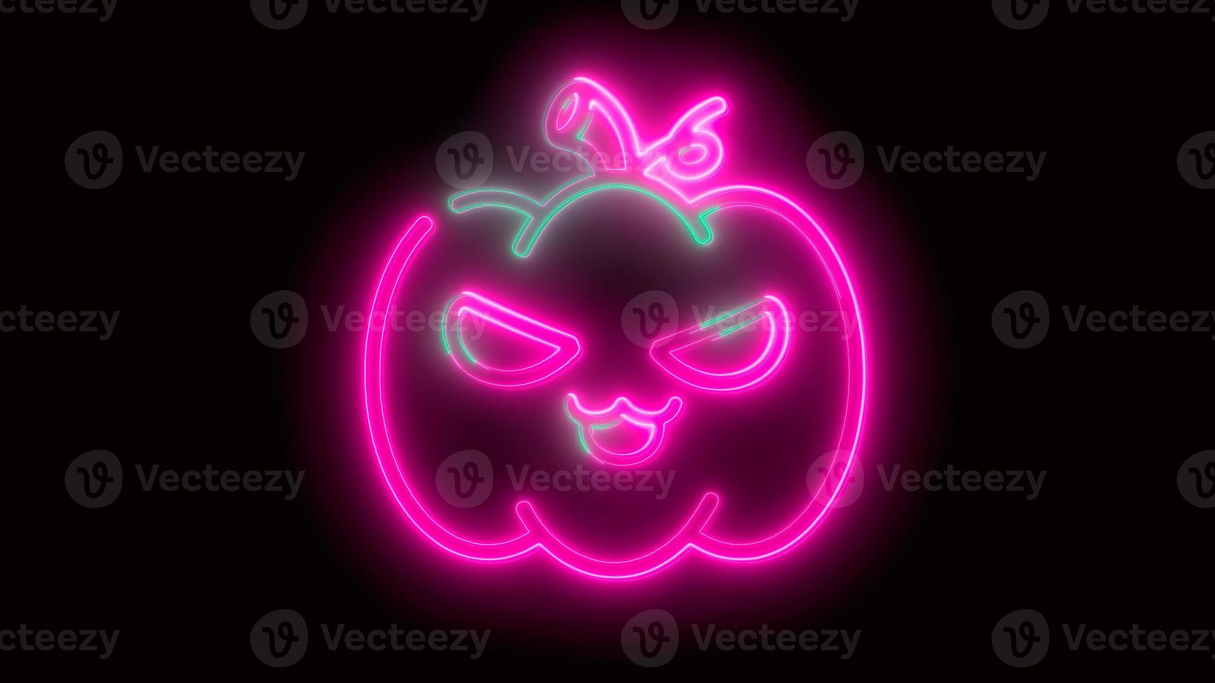 zucca di halloween rosa neon, emoji, rendering 3d, foto