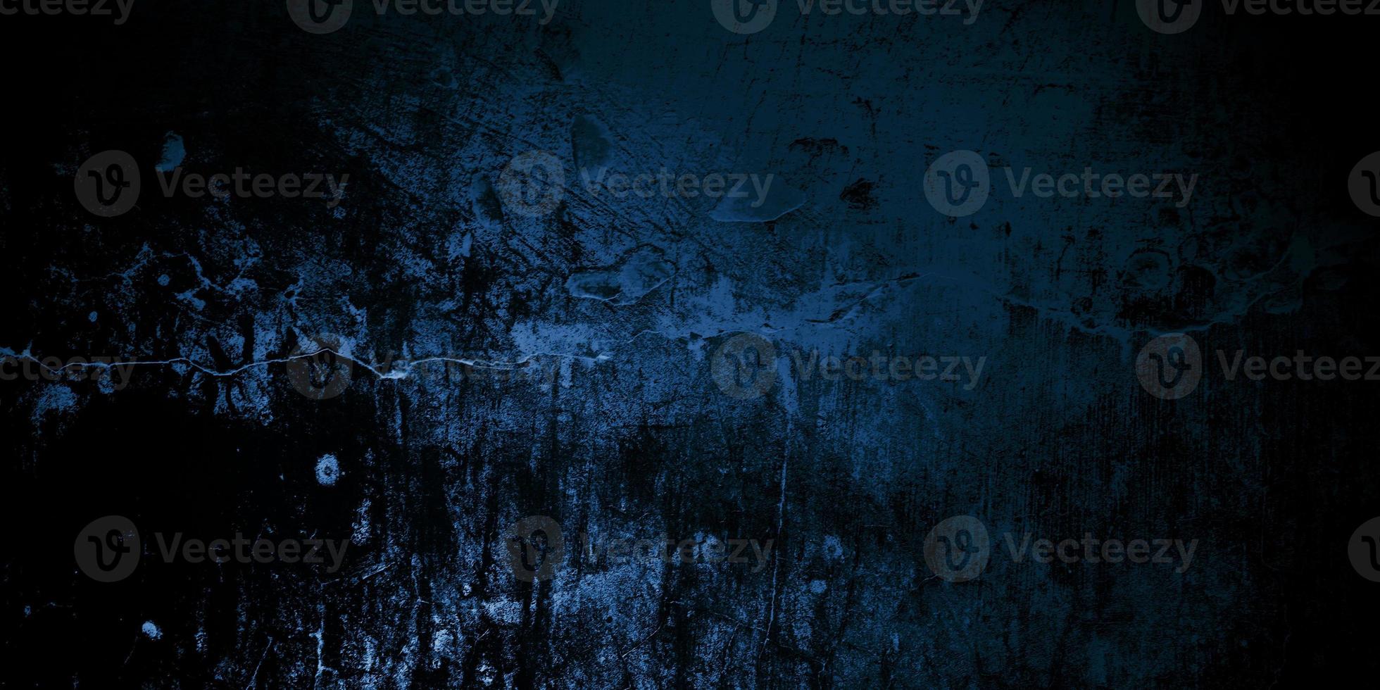 muro incrinato blu scuro spaventoso per lo sfondo foto