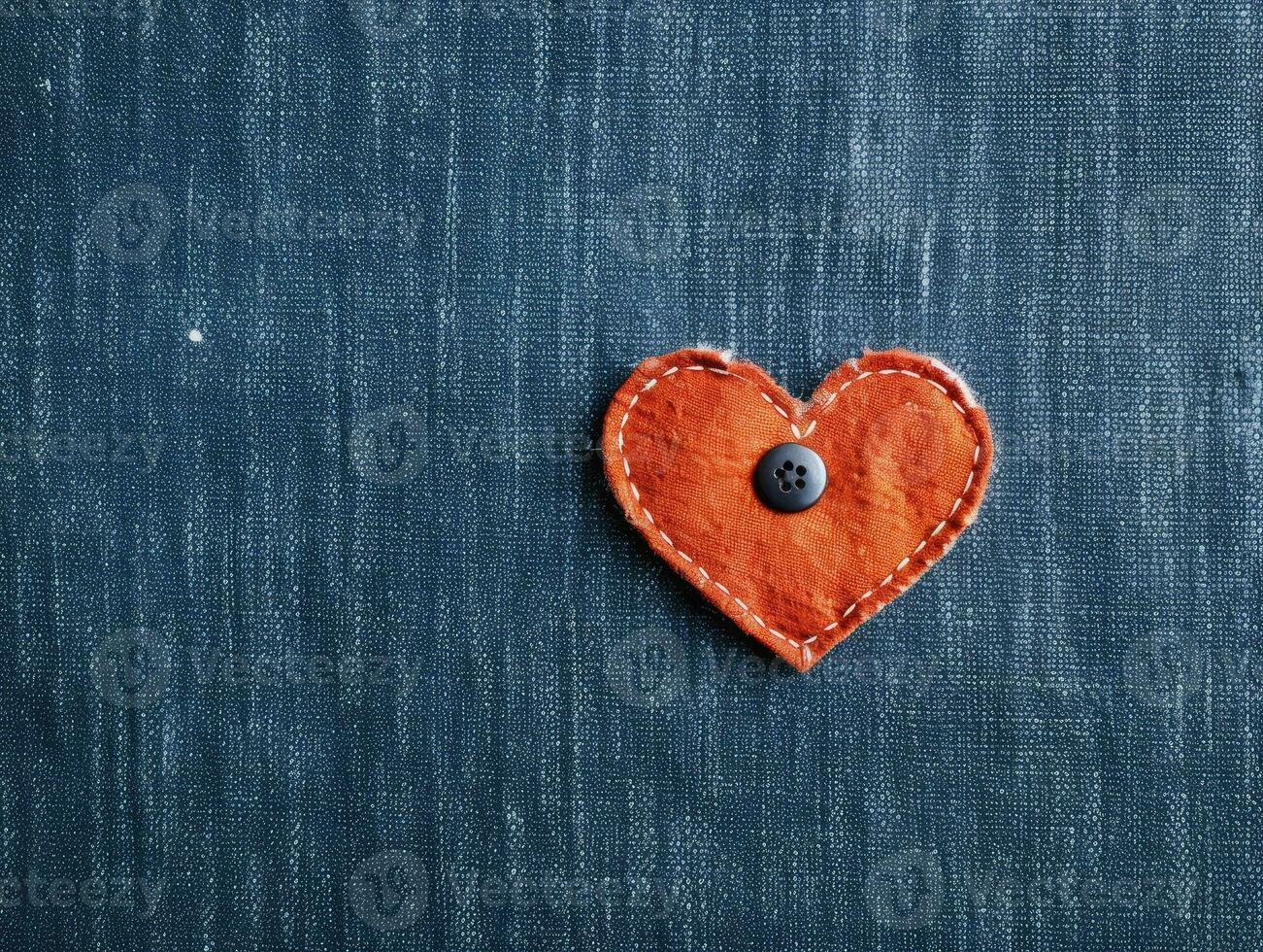 ai generato un' cuore fatto di denim. denim struttura e cuore. foto