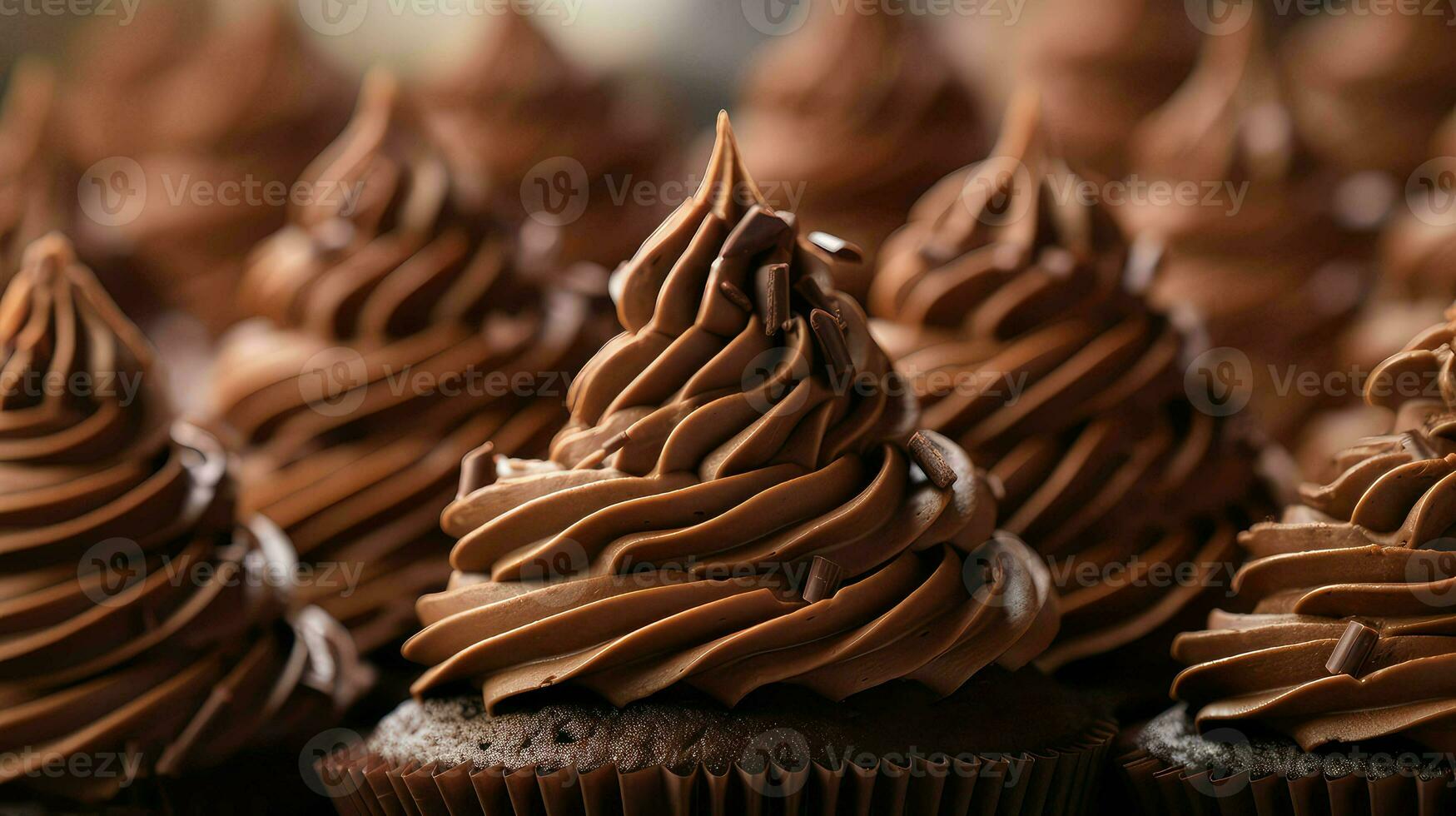 ai generato indulgenza cioccolato Cupcake cibo foto