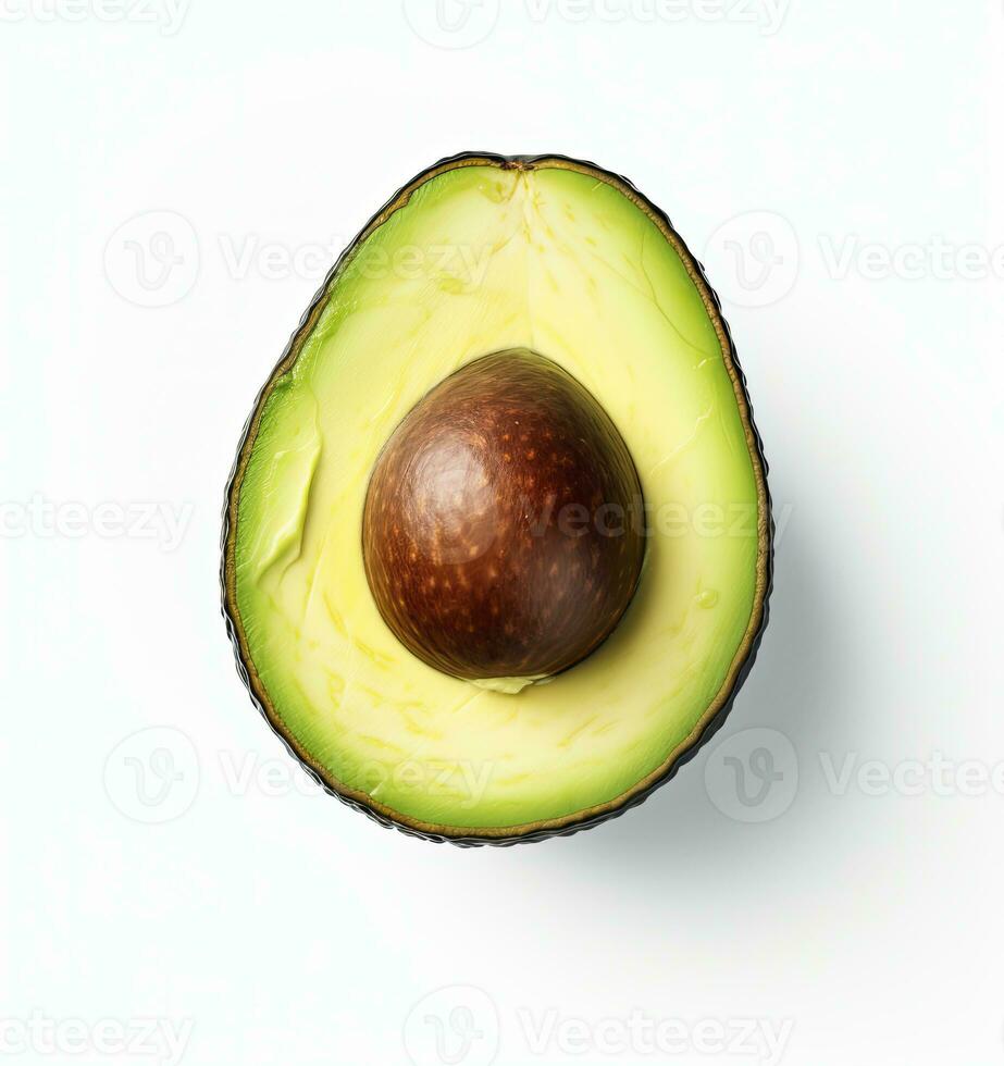 ai generato avocado su bianca sfondo. ai generato foto