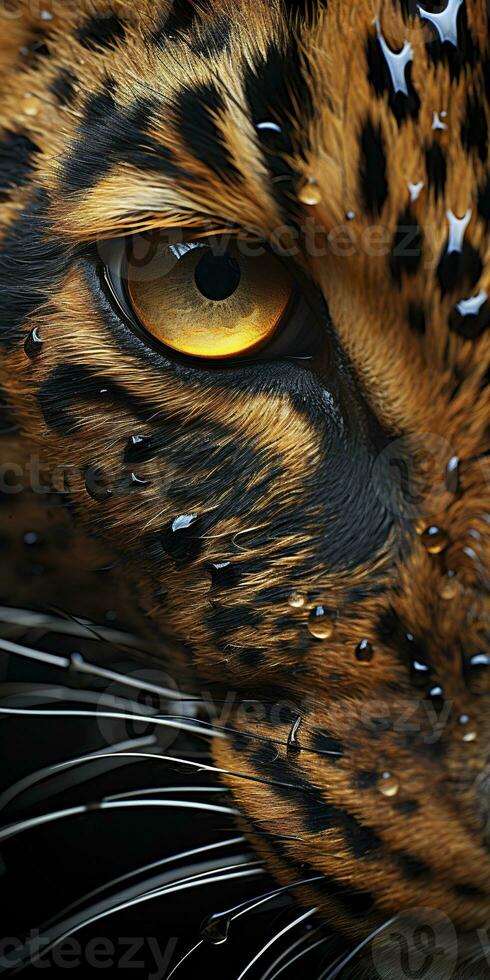 ai generato leopardo macro fotografia. ai generato foto