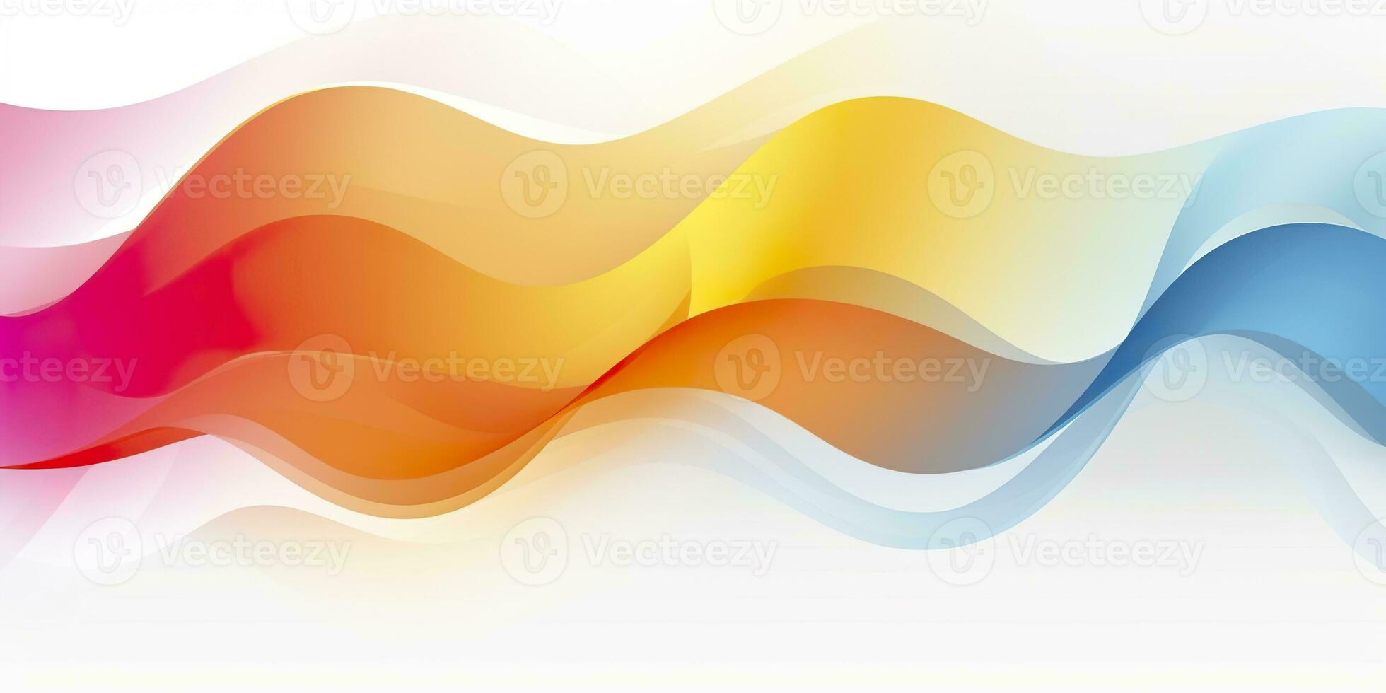 ai generato colorato astratto onda Linee fluente orizzontalmente su un' bianca sfondo, ideale per tecnologia, musica, scienza e il digitale mondo. ai generativo foto