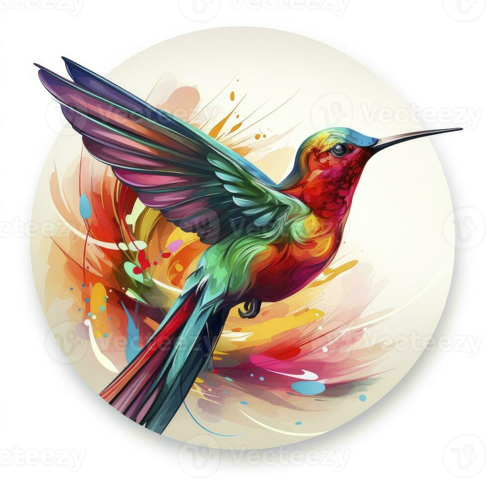 ai generato colibrì clipart su bianca sfondo. ai generato foto