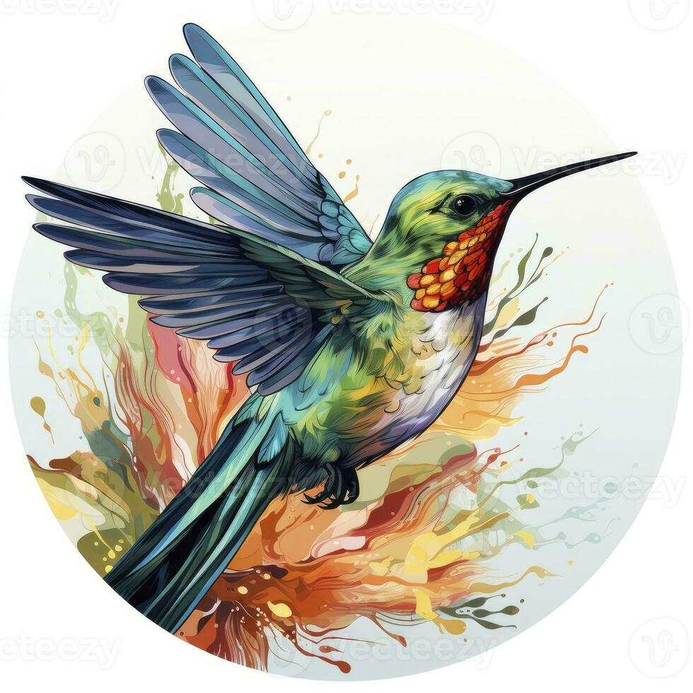 ai generato colibrì clipart su bianca sfondo. ai generato foto