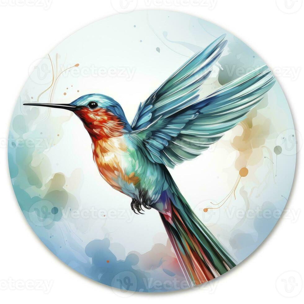 ai generato colibrì clipart su bianca sfondo. ai generato foto