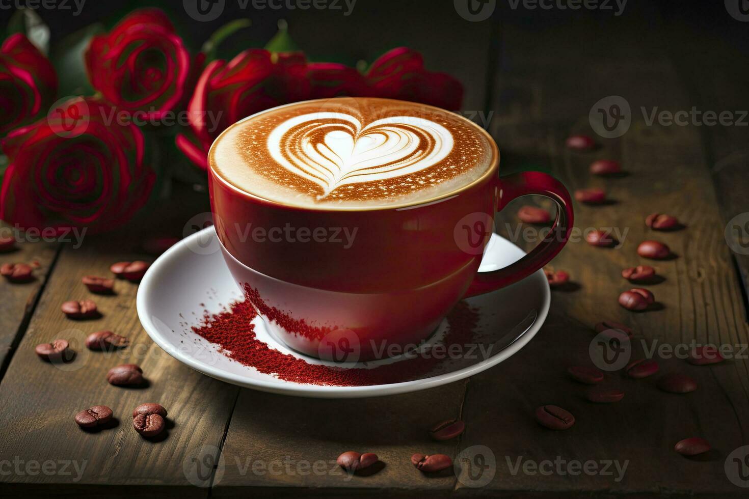 ai generato San Valentino giorno caffè. ai generato foto