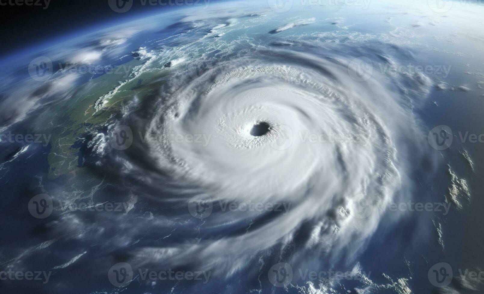 ai generato super tifone, tropicale tempesta, ciclone, tornado, al di sopra di oceano. tempo metereologico sfondo. generativo ai foto