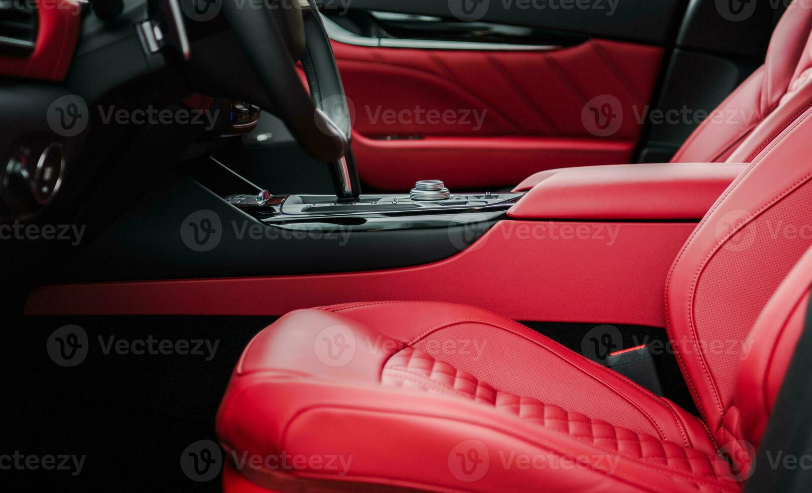 lusso rosso pelle auto interno finitura foto