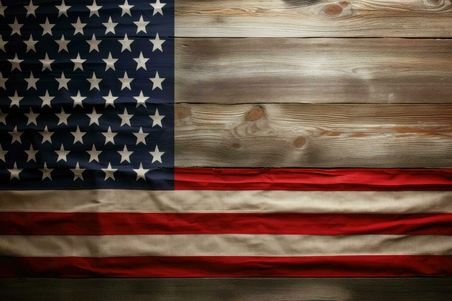 ai generato americano bandiera su di legno sfondo ai generato foto