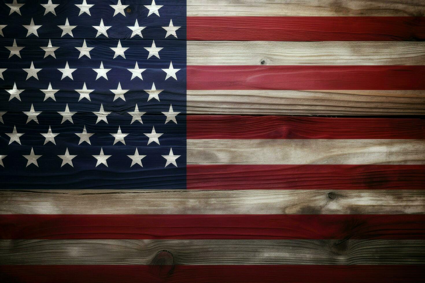 ai generato americano bandiera su di legno sfondo ai generato foto