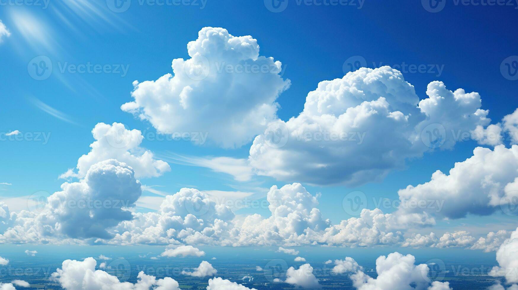 ai generato blu cielo sfondo con nuvole. creato con generativo ai foto