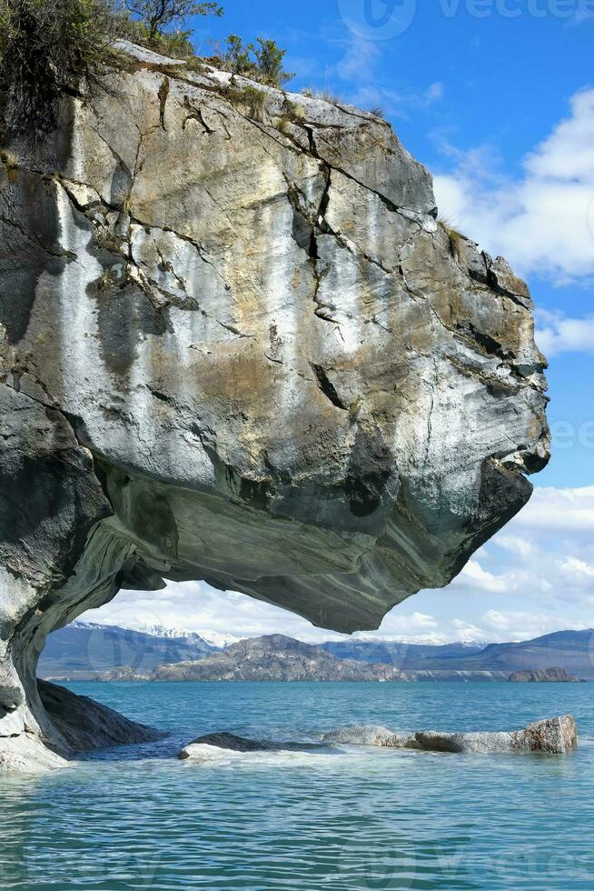 marmo grotte santuario, marmo Cattedrale su generale carrera lago, puerto rio tranquillo, aysen regione, patagonia, chile foto