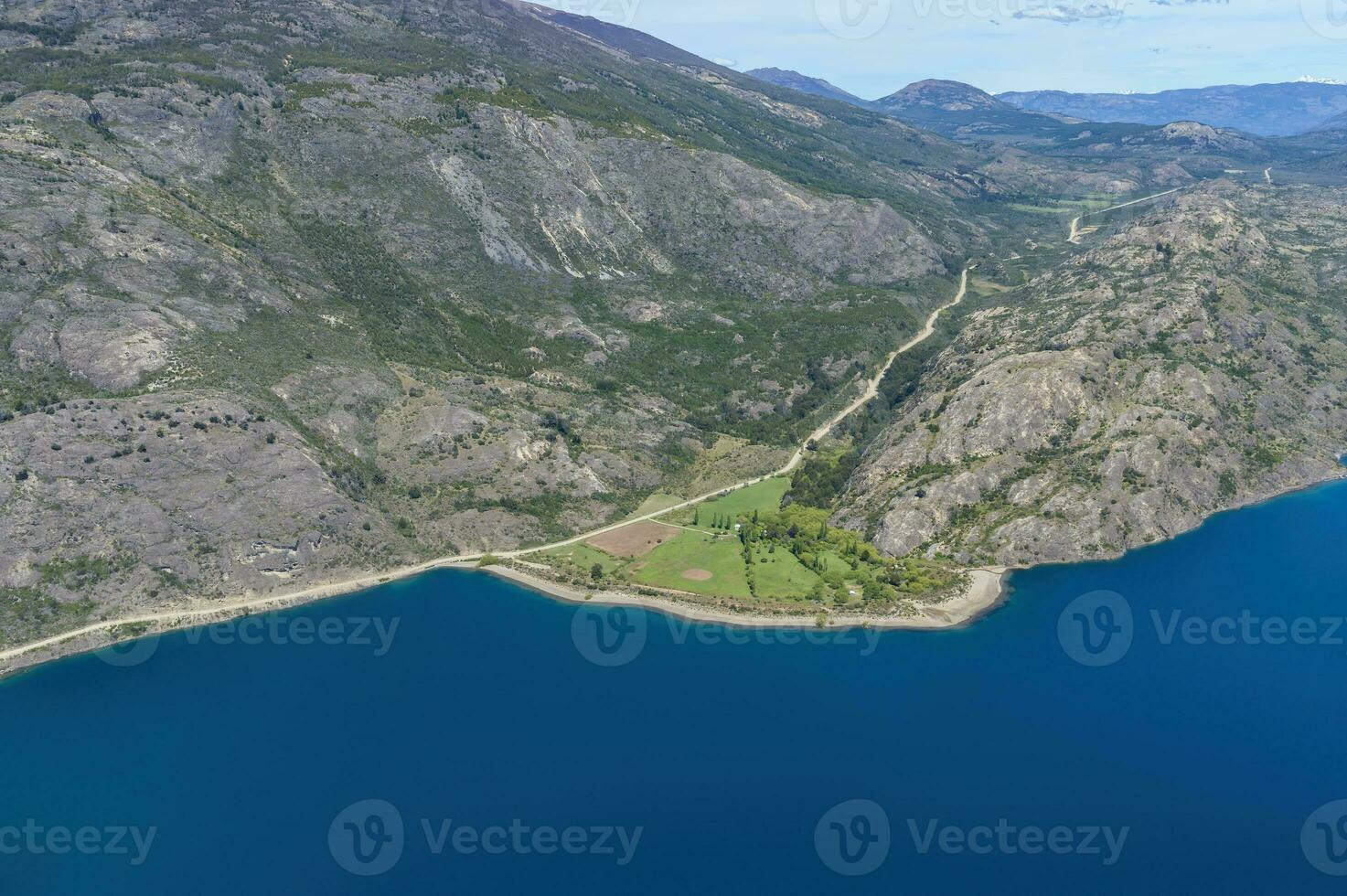 puerto rio tranquillo, principale quadrato, di legno scultura che rappresentano pescatori, carretera australe, aysen regione, patagonia foto