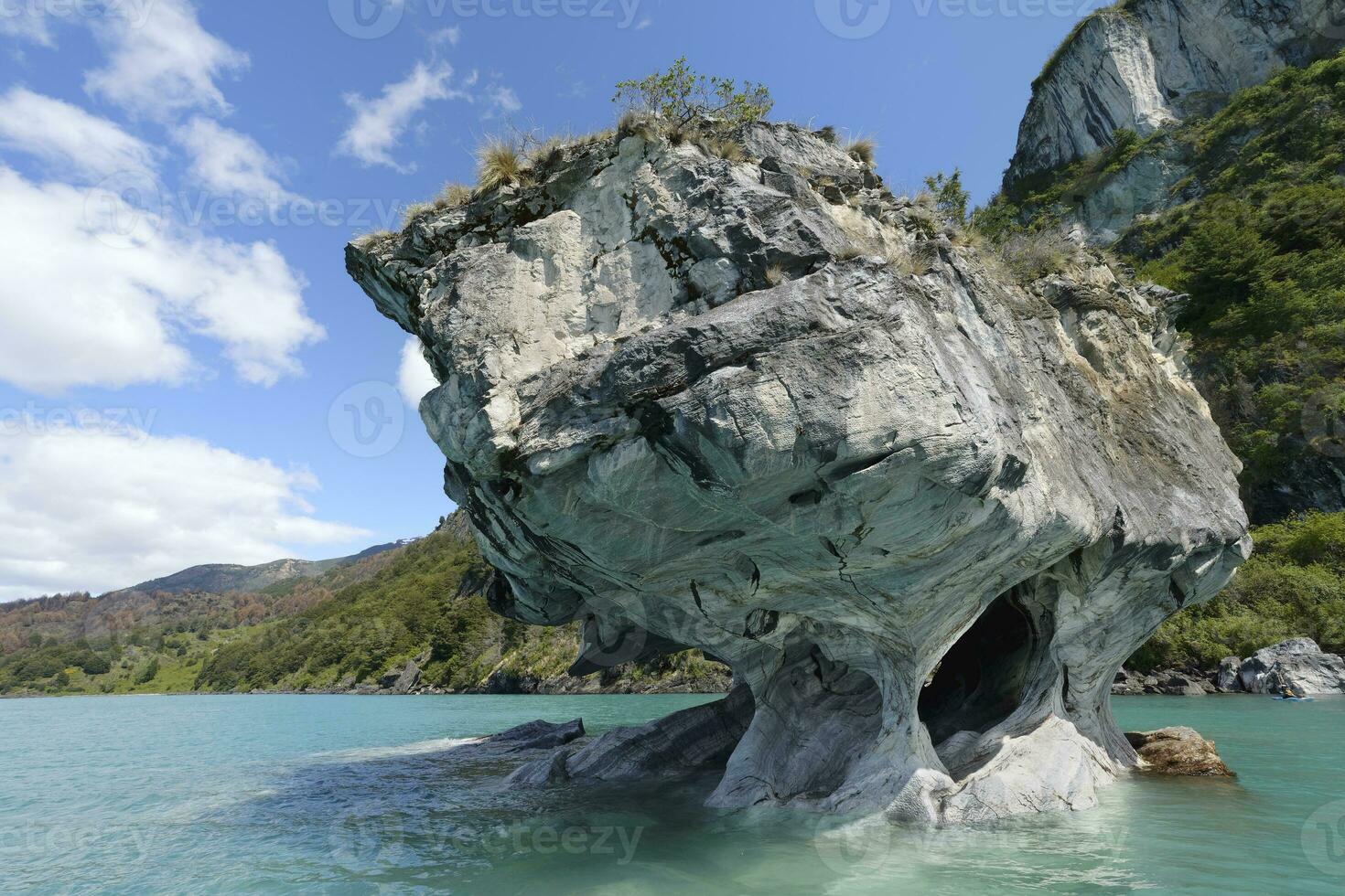 marmo grotte santuario, marmo Cattedrale su generale carrera lago, puerto rio tranquillo, aysen regione, patagonia, chile foto