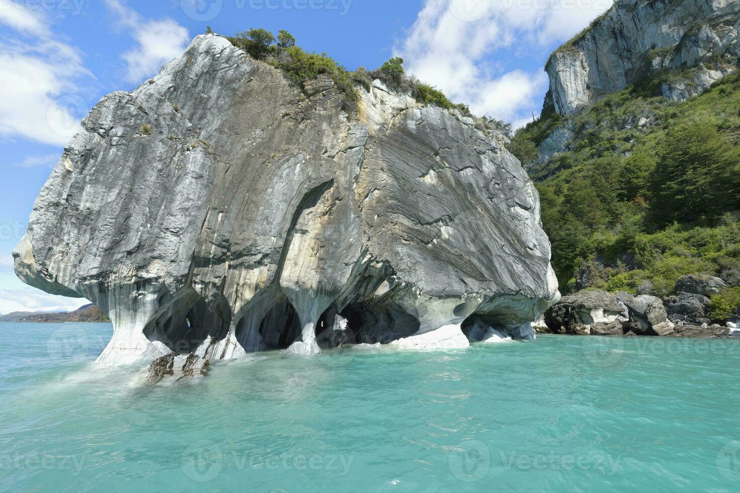 marmo grotte santuario, marmo Cattedrale su generale carrera lago, puerto rio tranquillo, aysen regione, patagonia, chile foto