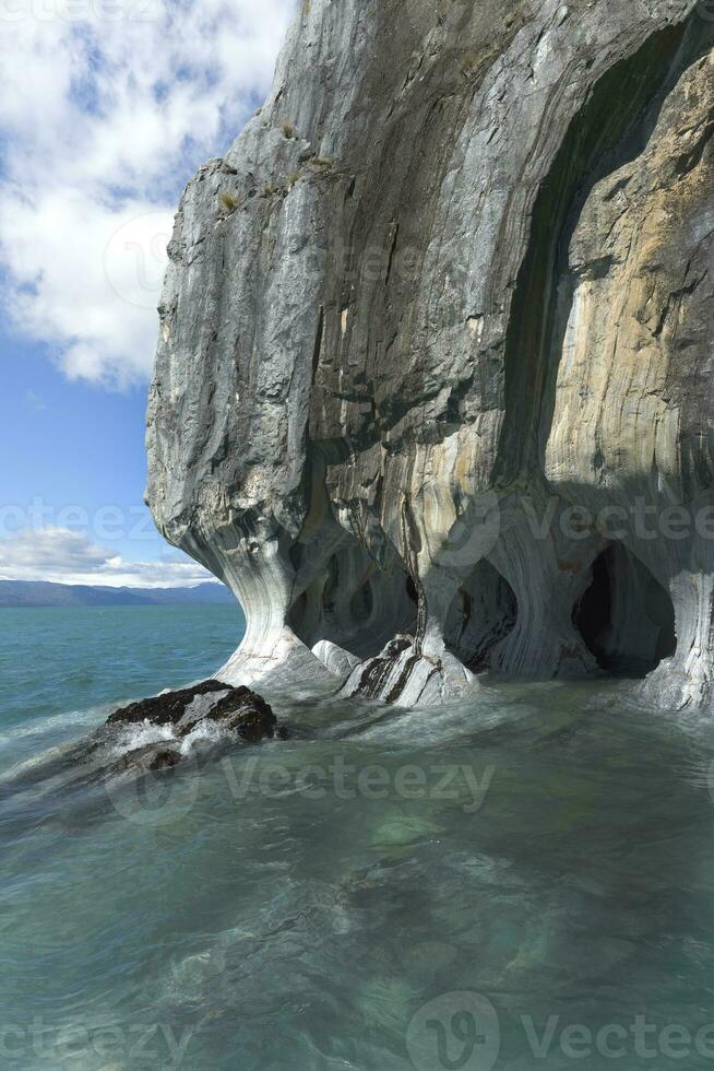 marmo grotte santuario, marmo Cattedrale su generale carrera lago, puerto rio tranquillo, aysen regione, patagonia, chile foto