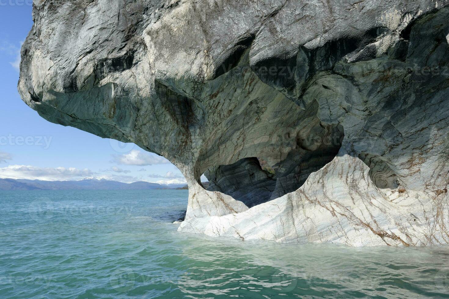 marmo grotte santuario, marmo Cattedrale su generale carrera lago, puerto rio tranquillo, aysen regione, patagonia, chile foto