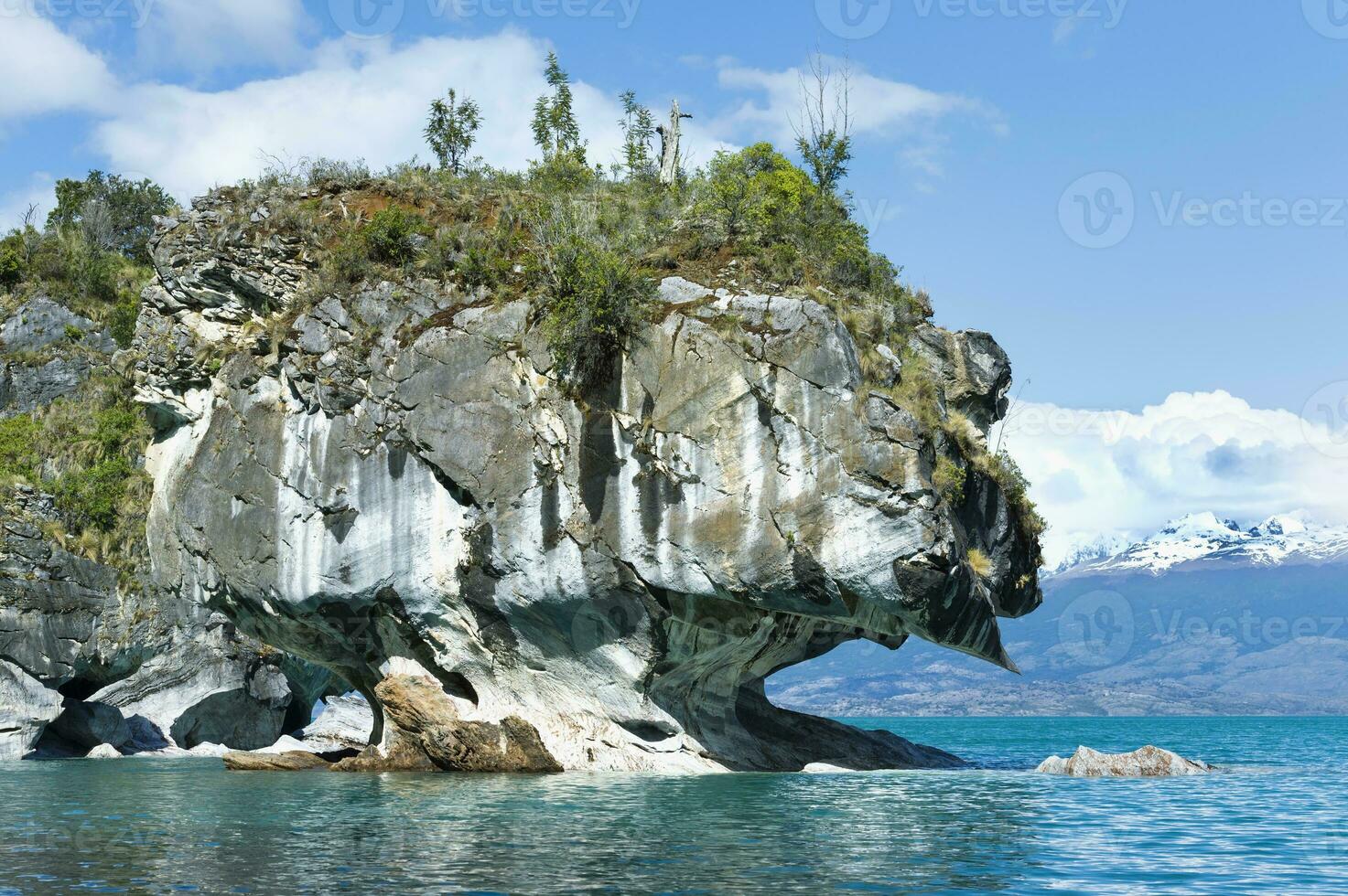 marmo grotte santuario, marmo Cattedrale su generale carrera lago, puerto rio tranquillo, aysen regione, patagonia, chile foto