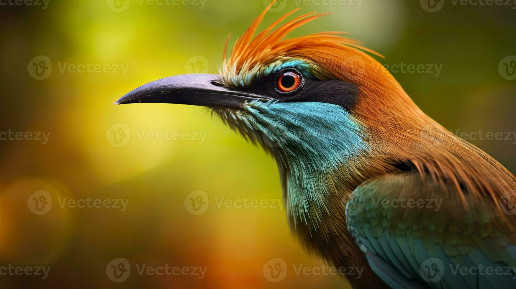 ai generato turchese sopracciglio motmot nel vivace colori. generativo ai foto