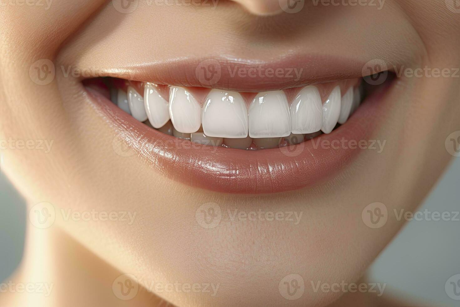 ai generato vicino su di un' Sorridi con simpatico bianca denti. ai generato foto