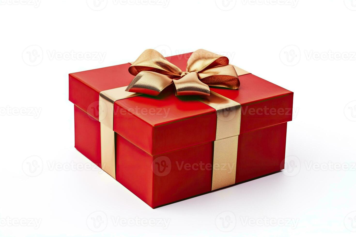 ai generato regalo scatola con rosso nastro isolato su bianca sfondo. ai generato foto