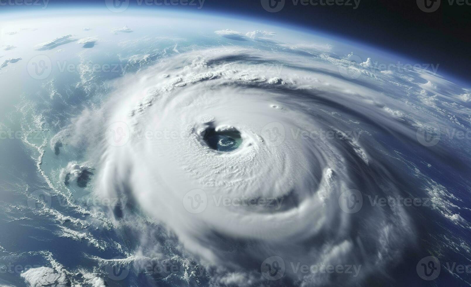 ai generato super tifone, tropicale tempesta, ciclone, tornado, al di sopra di oceano. tempo metereologico sfondo. generativo ai foto