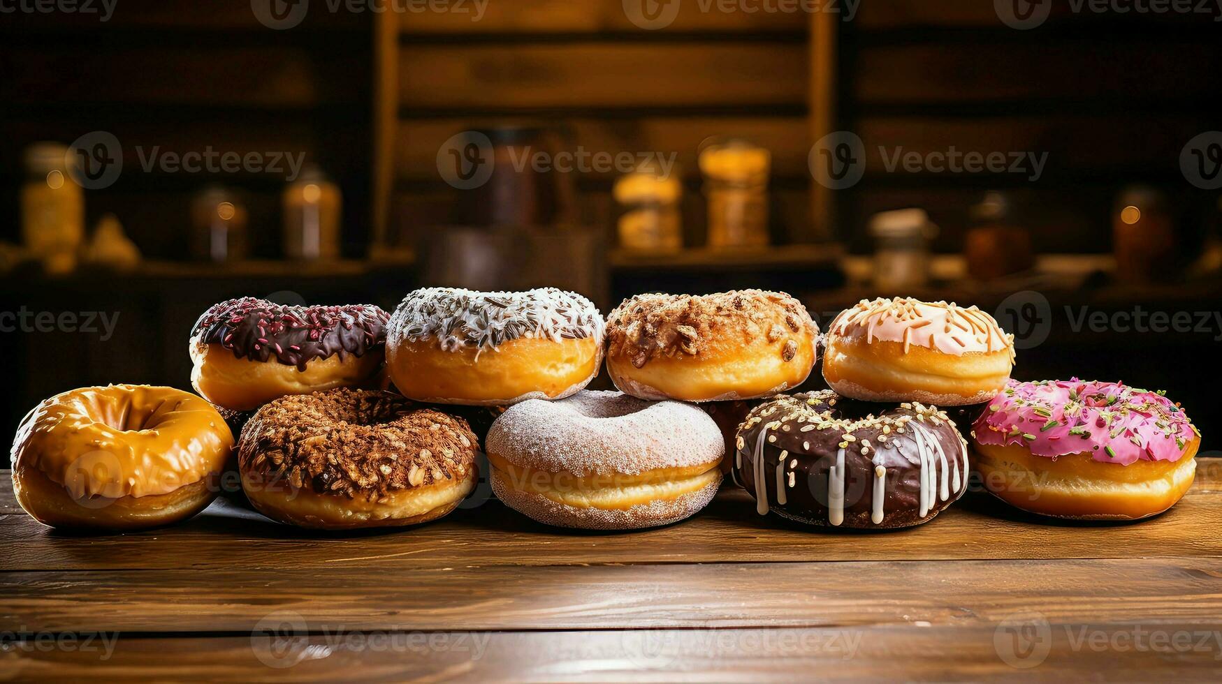 ai generato dolce Grasso ciambella cibo foto