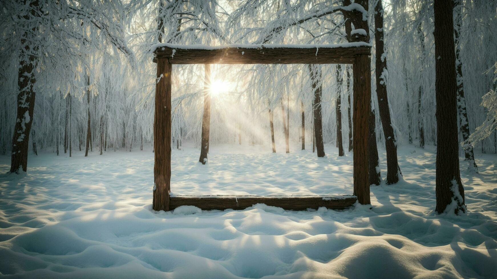 ai generato catturare il incanto di un' inverno Paese delle meraviglie telaio un' incontaminato foresta coperto nel neve con scintillante ghiaccioli, sottolineando il intatto bellezza di natura foto