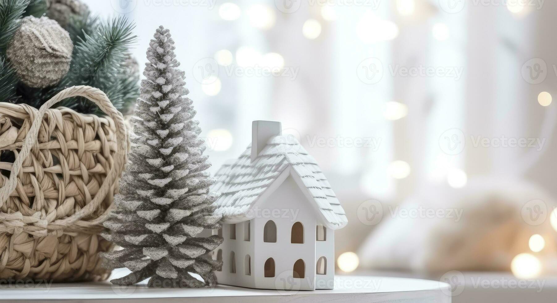 ai generato un' accogliente concetto di festivo casa decorazione per Natale. ai generato foto