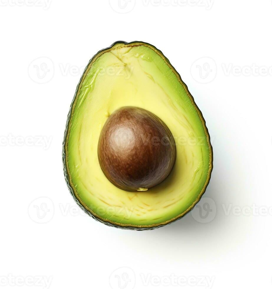 ai generato avocado su bianca sfondo. ai generato foto