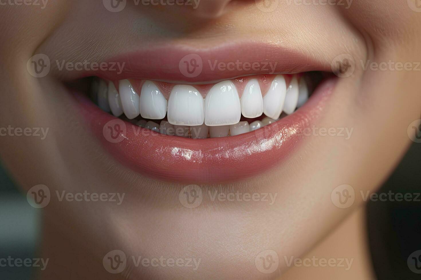 ai generato vicino su di un' Sorridi con simpatico bianca denti. ai generato foto