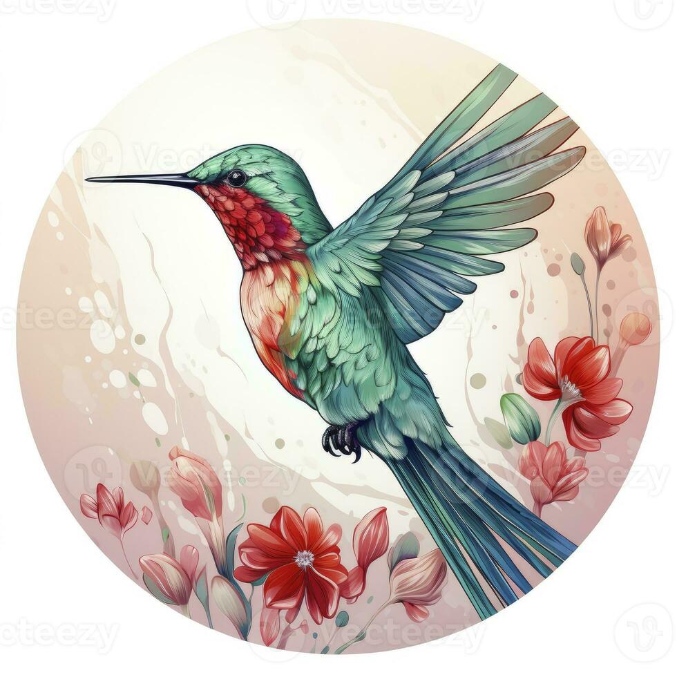 ai generato colibrì clipart su bianca sfondo. ai generato foto