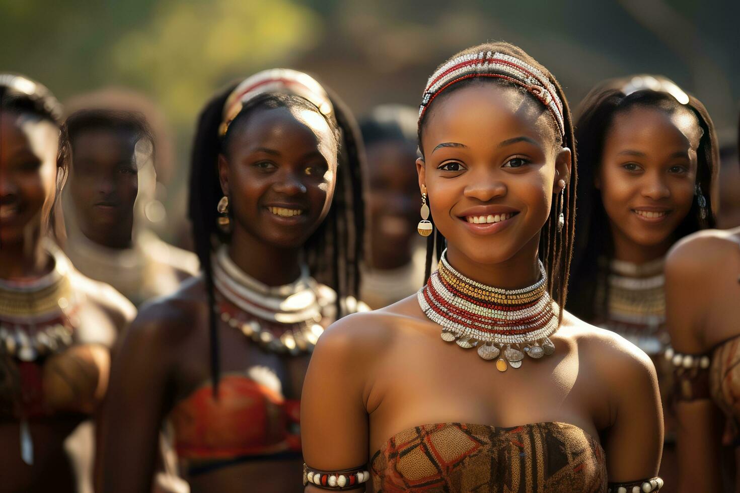 ai generato zulu Festival danza giovane ragazza foto