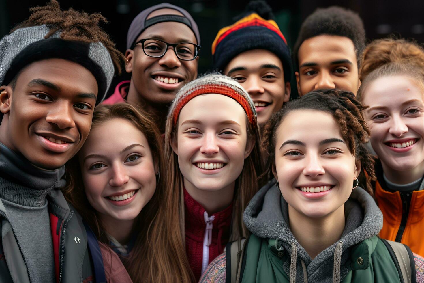 ai generato Multi etnico diverso Università studenti foto