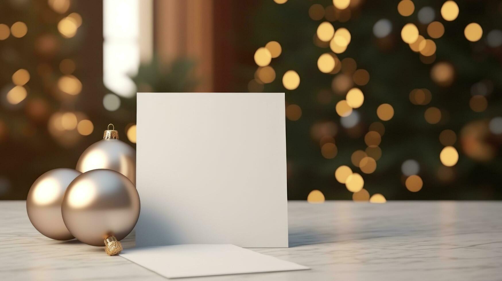 ai generato saluto Natale carta con vuoto davanti, foto