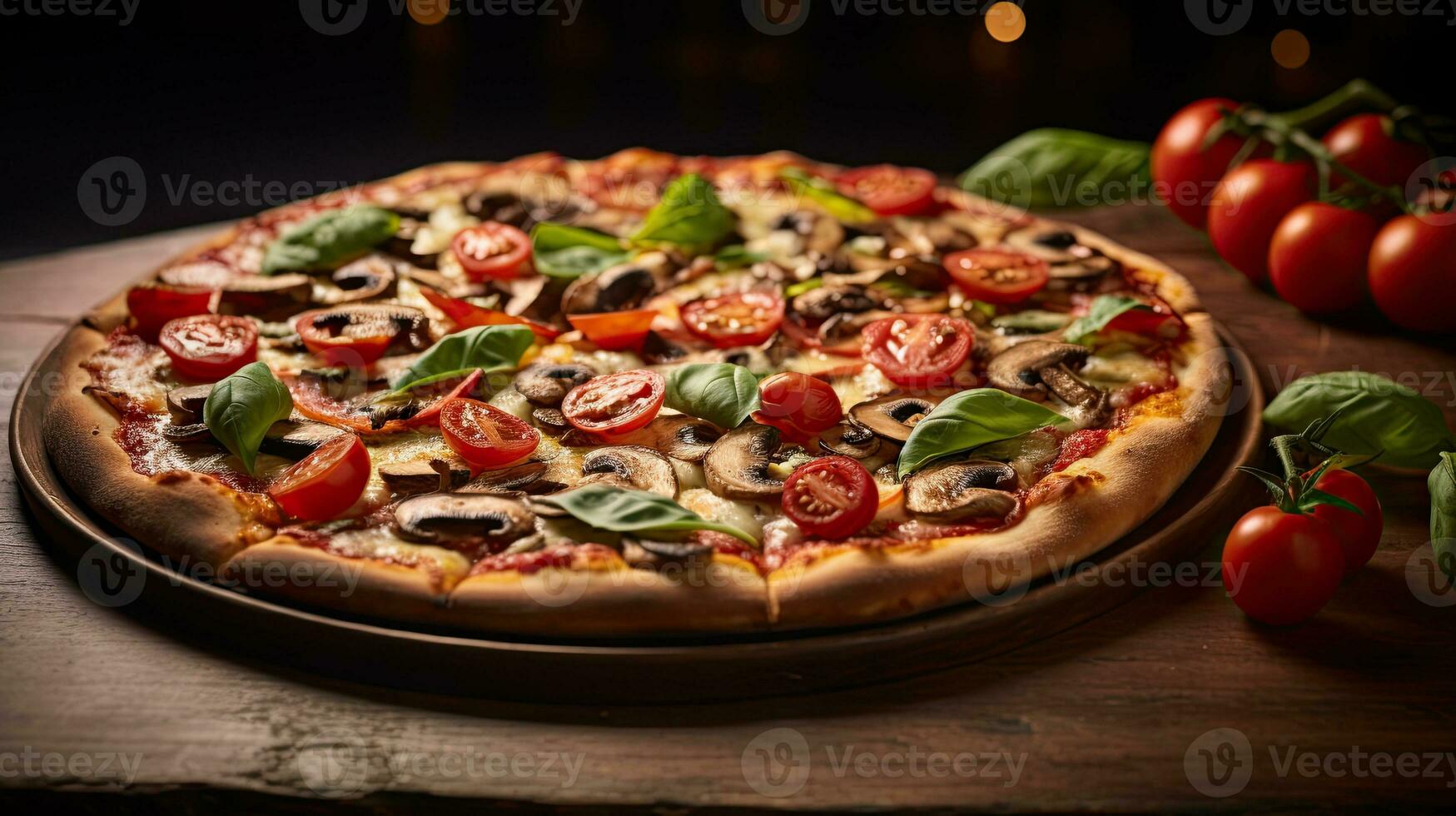 ai generato fresco italiano Pizza su il taglio tavola ai generativo foto