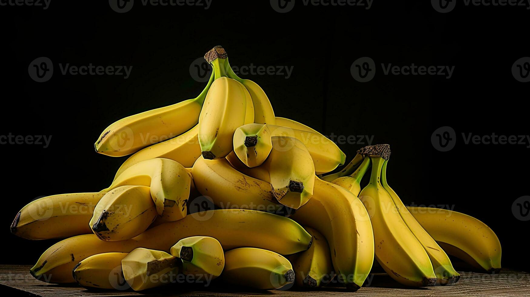 ai generato ritratto dolce Banana isolato su nero ai generativo foto