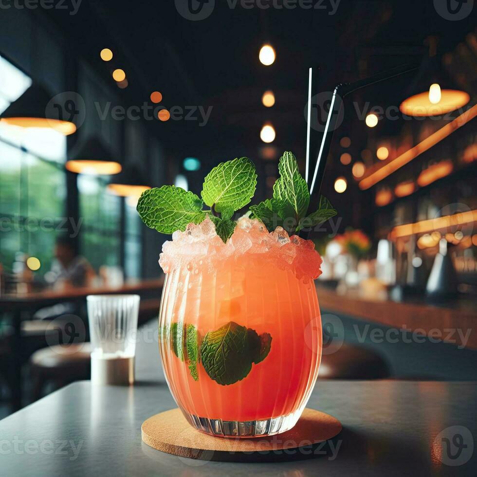 ai generato fresco cocktail con menta le foglie ai generativo foto