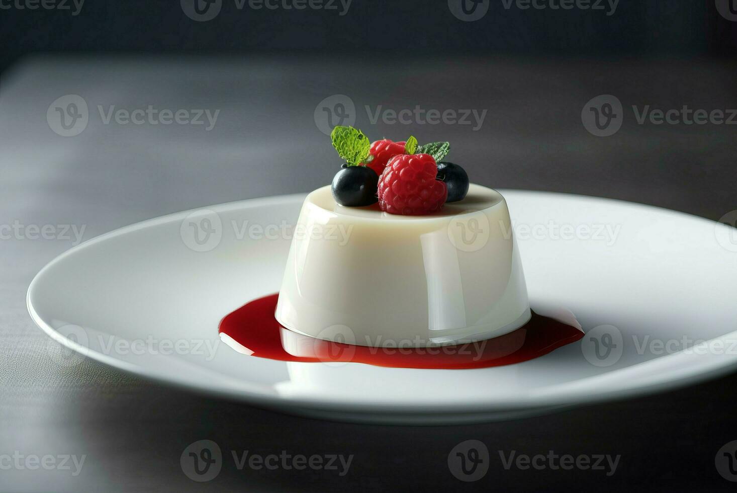 ai generato avvicinamento appena panna cotta. creare ai foto