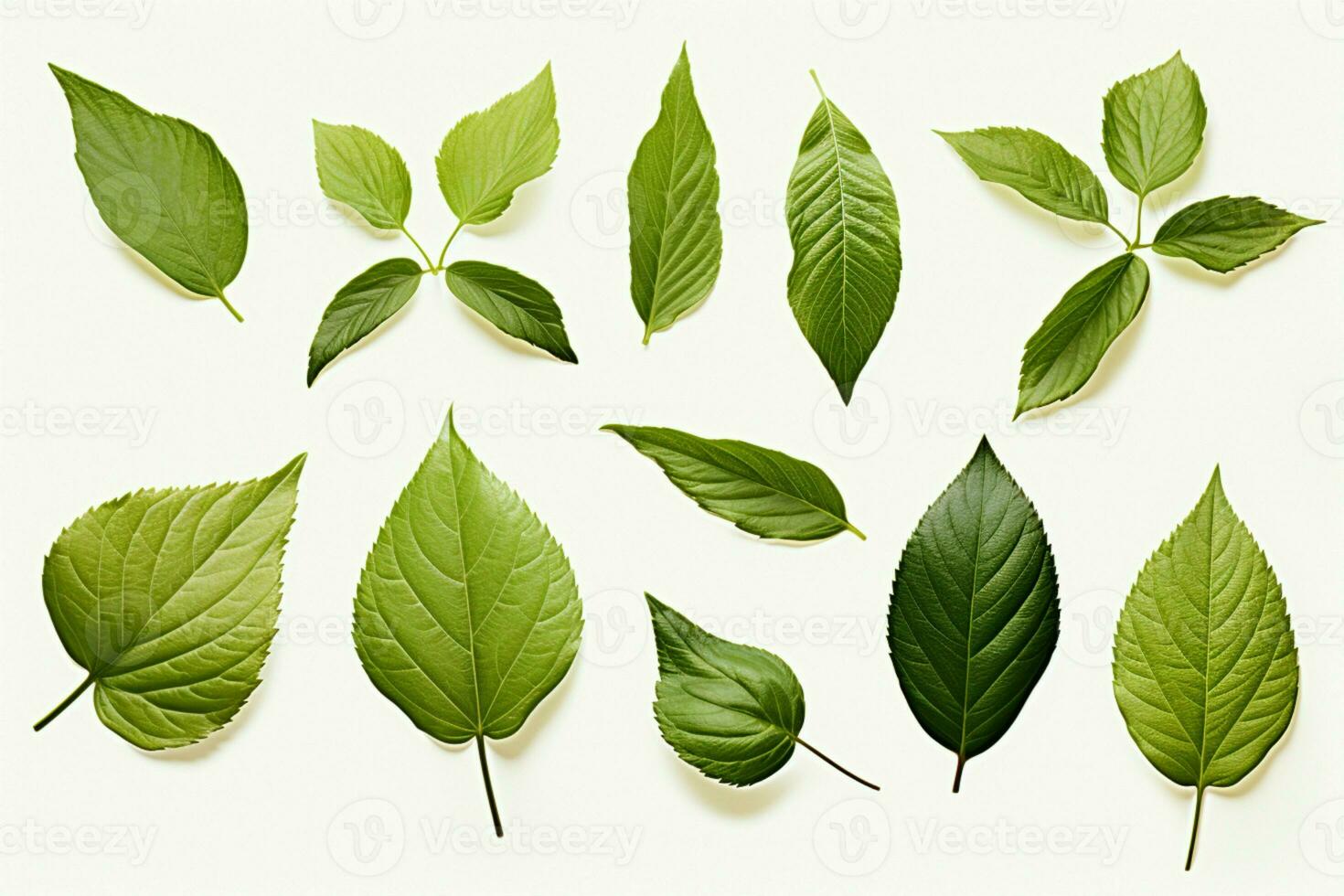ai generato bianca eleganza basilico le foglie impostato la creazione di un' visivamente attraente composizione ai generato foto